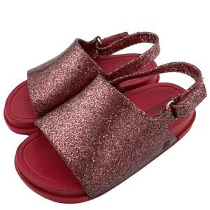 Mini Melissa Pink Sparkle Slide Sandal Girl Toddler Size 7